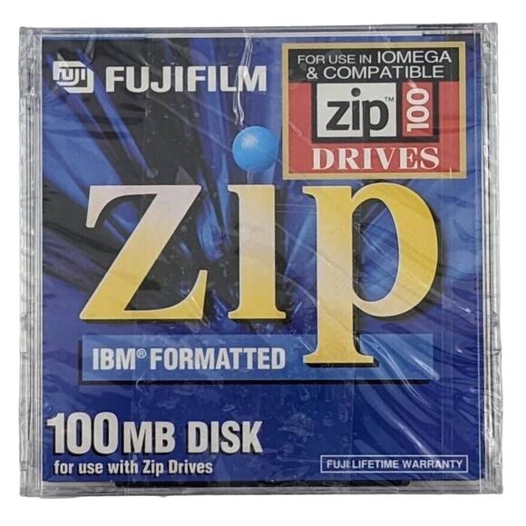 Lot of 6 Fujifilm 100MB iOmega Zip Disks IBM Formatted NEW SEALED - Picture 1 of 3
